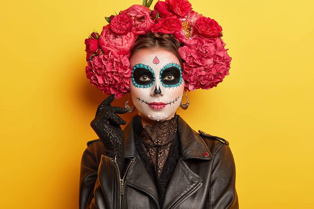 Person in a day of the dead makeup Person in a day of the dead makeup