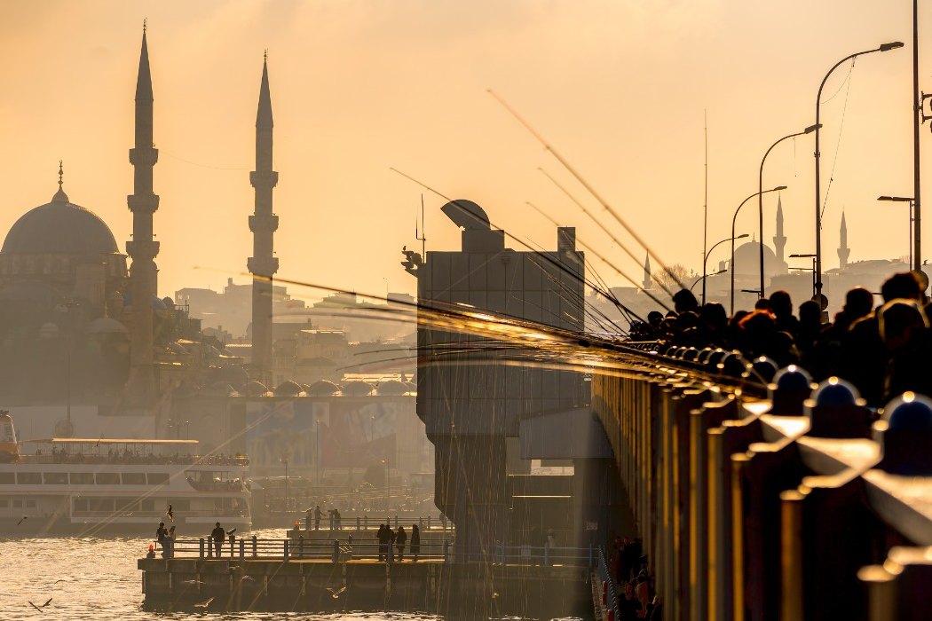 Fishermen on Galata Bridge Fishermen on Galata Bridge