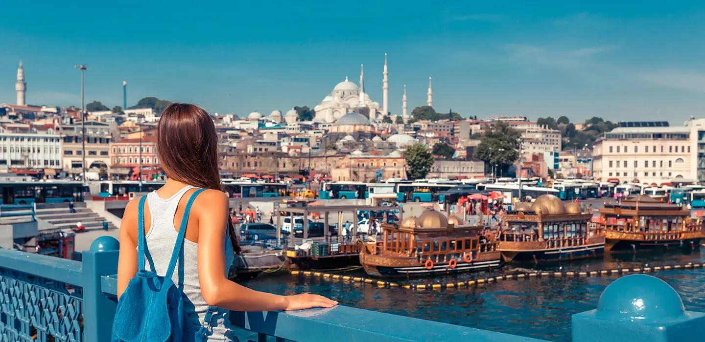 Tourist at the Bosporus Lake