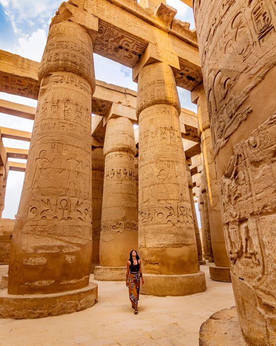 Tourist at Karnak Tourist at Karnak